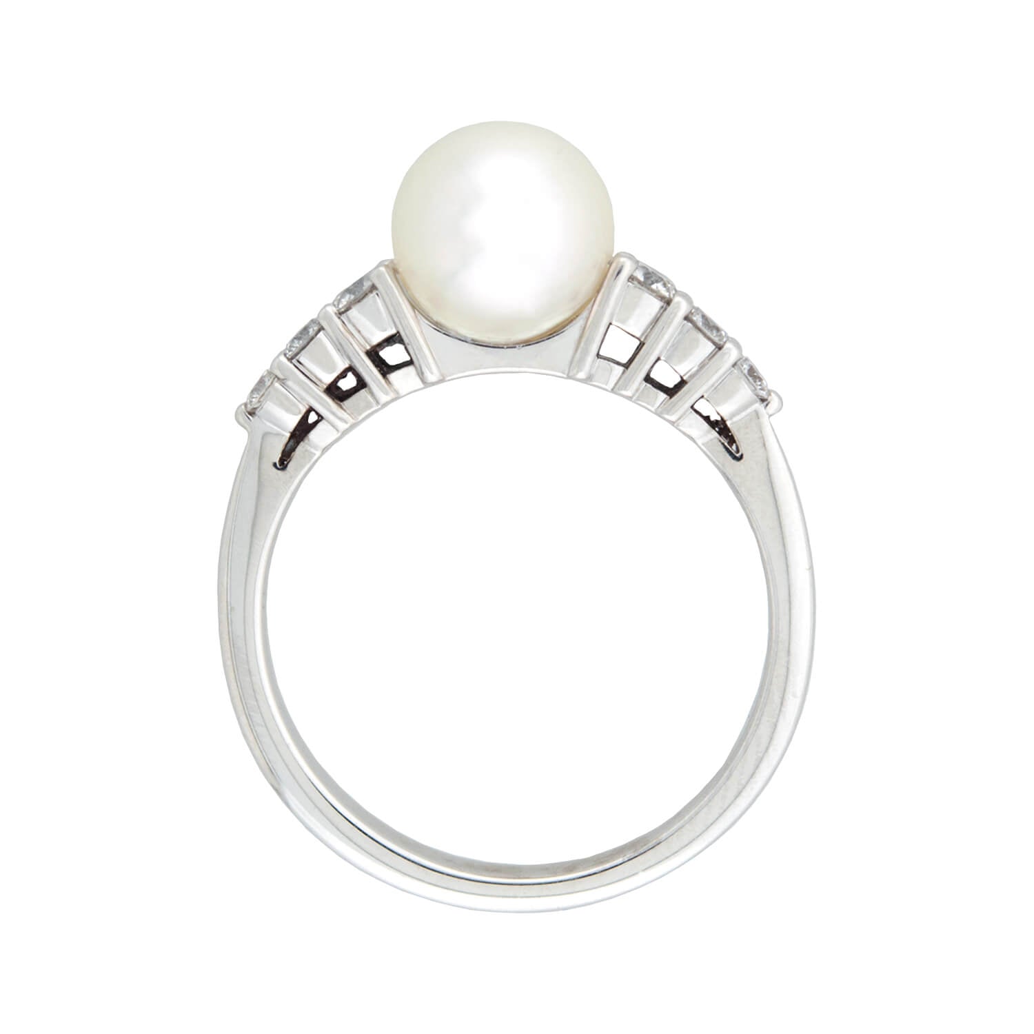 MIKIMOTO Estate 18kt, Pearl + Diamond Ring