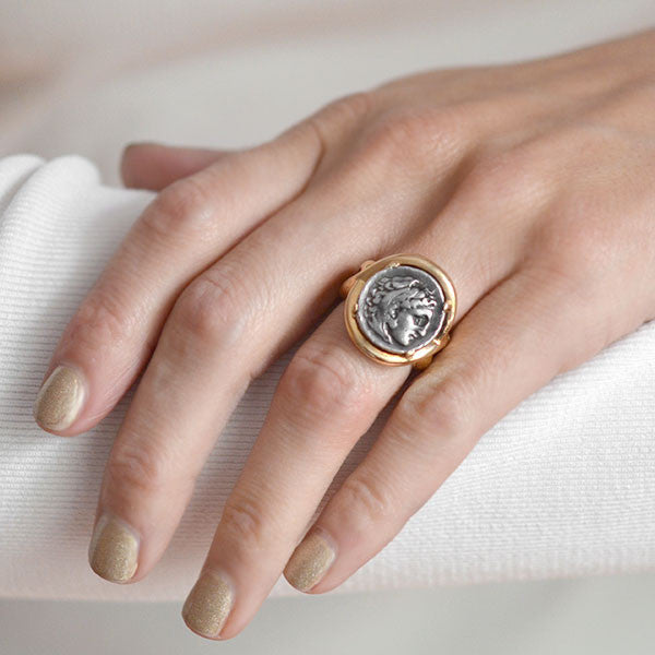 Intaglio Roman Coin Pearl Signet Ring Sterling Silver Ring 24k Gold Over  Coin Gold Vermeil Ring Ancient Greek Coin Ring Signet Ring - Etsy