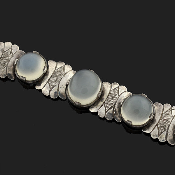 Mexican Sterling Silver Six Link Bracelet with Art store Deco Design!