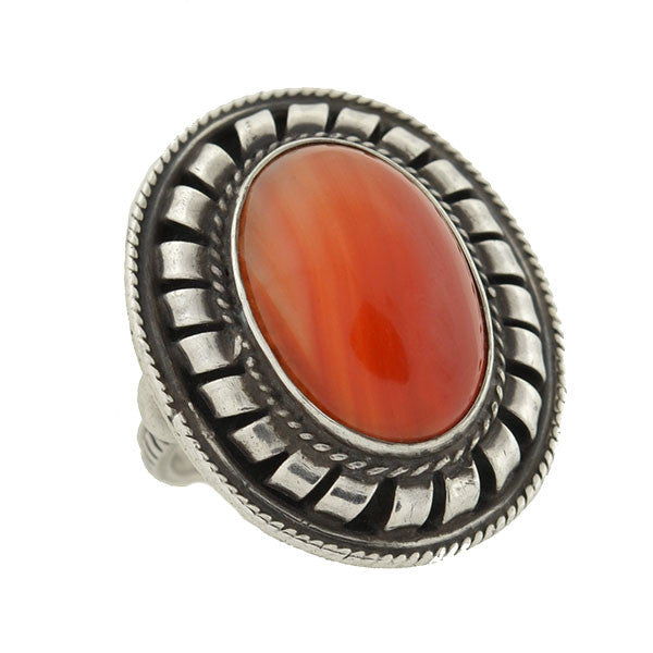 Antiqued Sterling Silver Carnelian Ring, Carnelian Ring, Silver Carnelian Ring, newest Silver Ring, Handmade Carnelian Ring