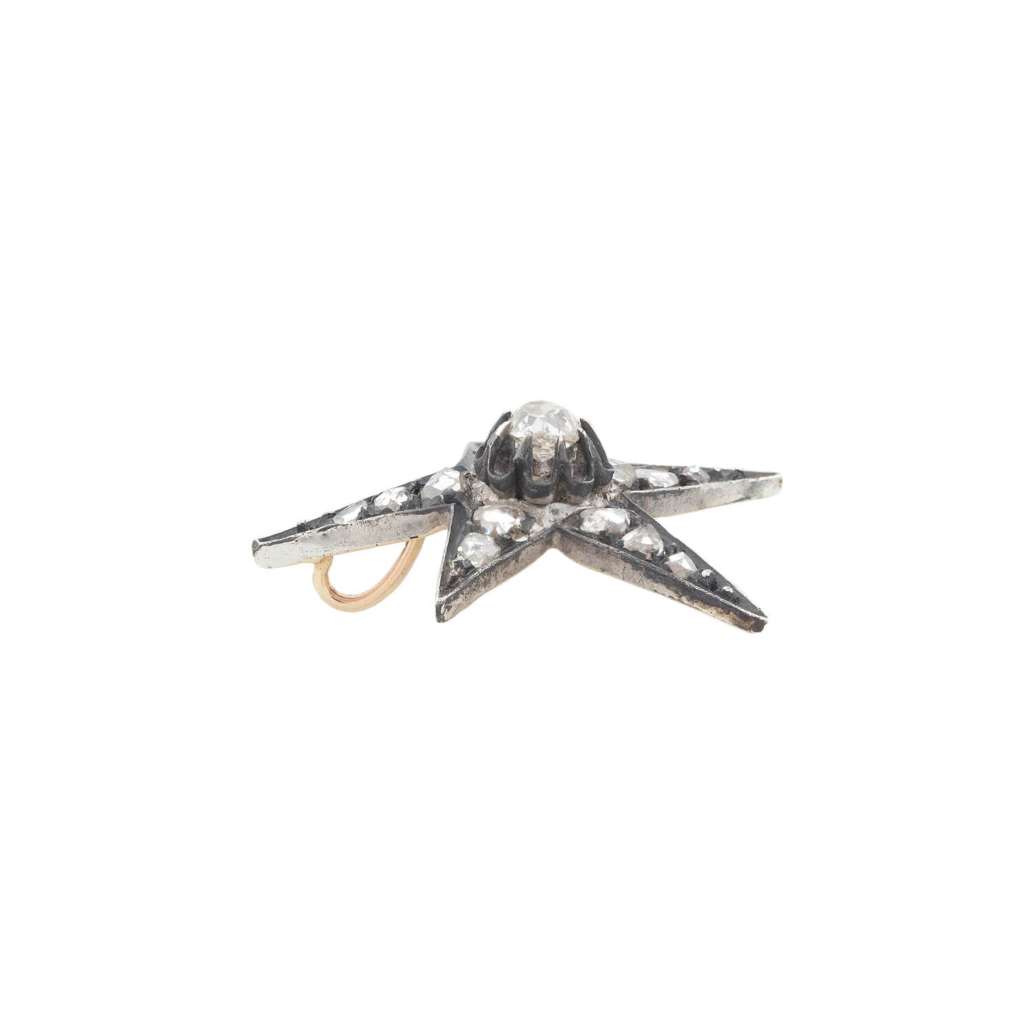 Victorian 18kt/Sterling Diamond Star 0.95ctw