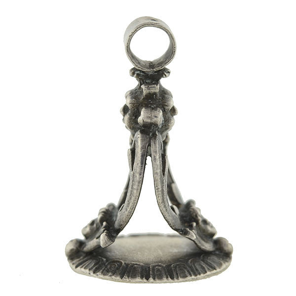 Victorian Sterling Family Crest Cherub Fob