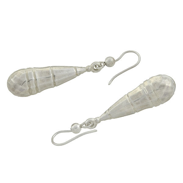 Victorian Sterling Silver Teardrop Vessel Earrings