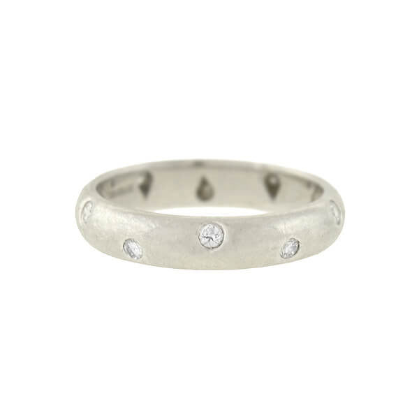 $3000 Tiffany Co Platinum Etoile E VVS1 .22ct Round Diamond Engagement Ring  Band