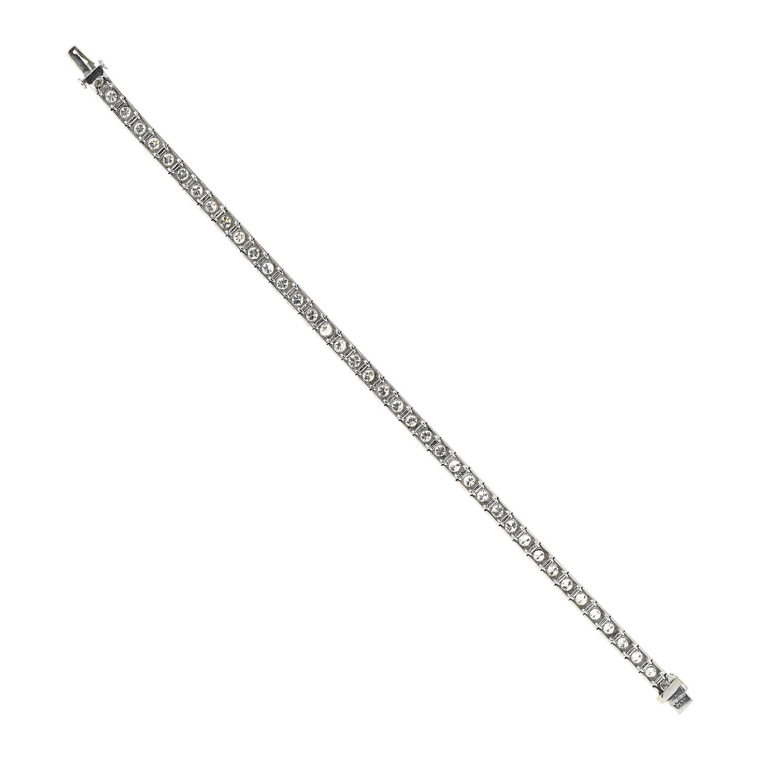 Art Deco Platinum + Diamond Line Bracelet 4ctw