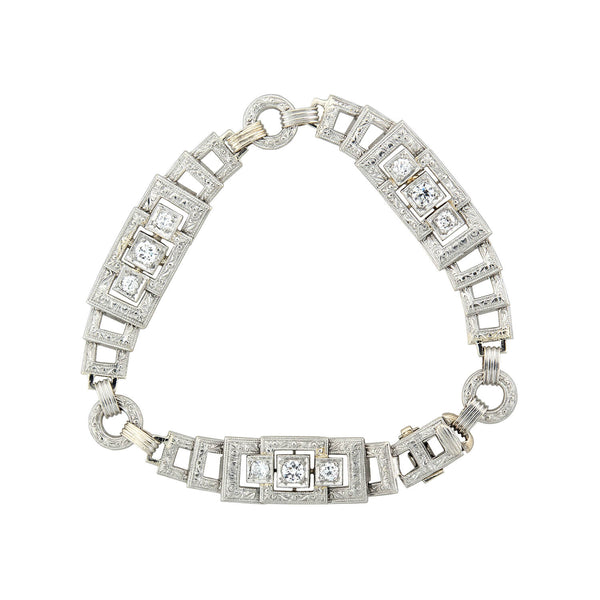Ladies Estate Piece Art Deco Platinum Diamond Bracelet 3 Carats Vintage  1920's | eBay