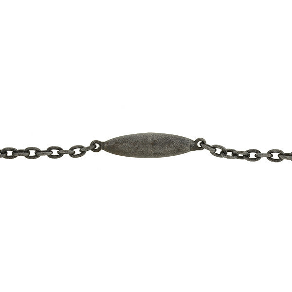 Early Victorian Gunmetal Ball & Bullet Link Chain 63"