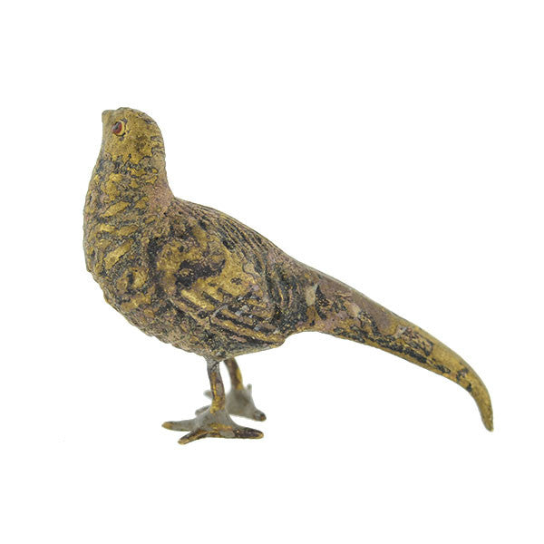 Victorian Vienna Bronze Pheasant Bird Miniature Sculpture