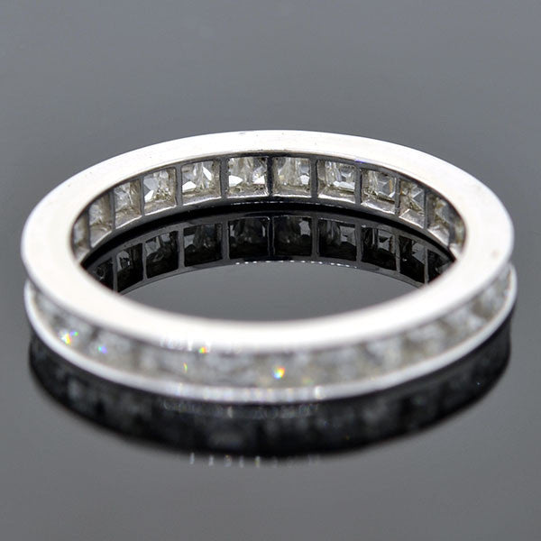 Art Deco Platinum Square Fancy Cut Diamond Eternity Band 2.25ctw