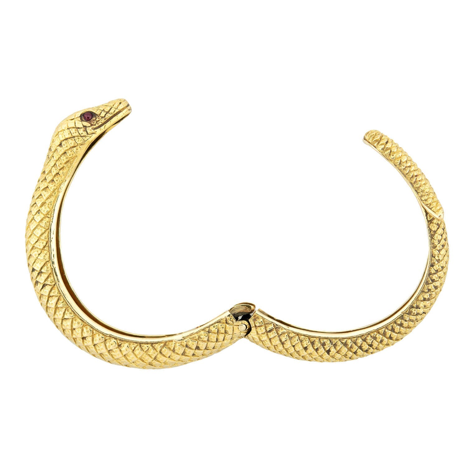 DAVID WEBB Estate 18k + Garnet Ouroboros Snake Bracelet 64.7g