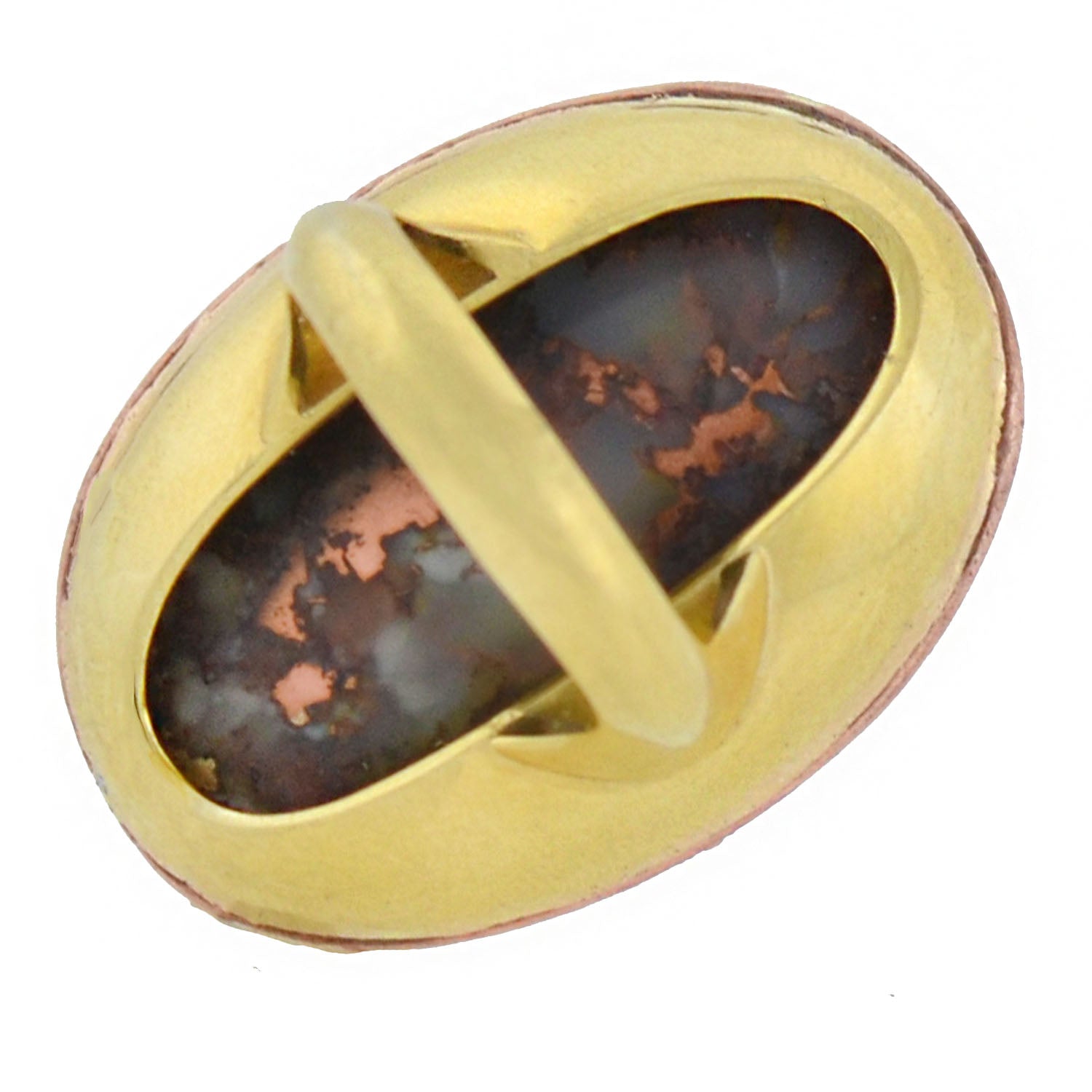 Victorian 18kt Huge Gold in Quartz Statement Ring